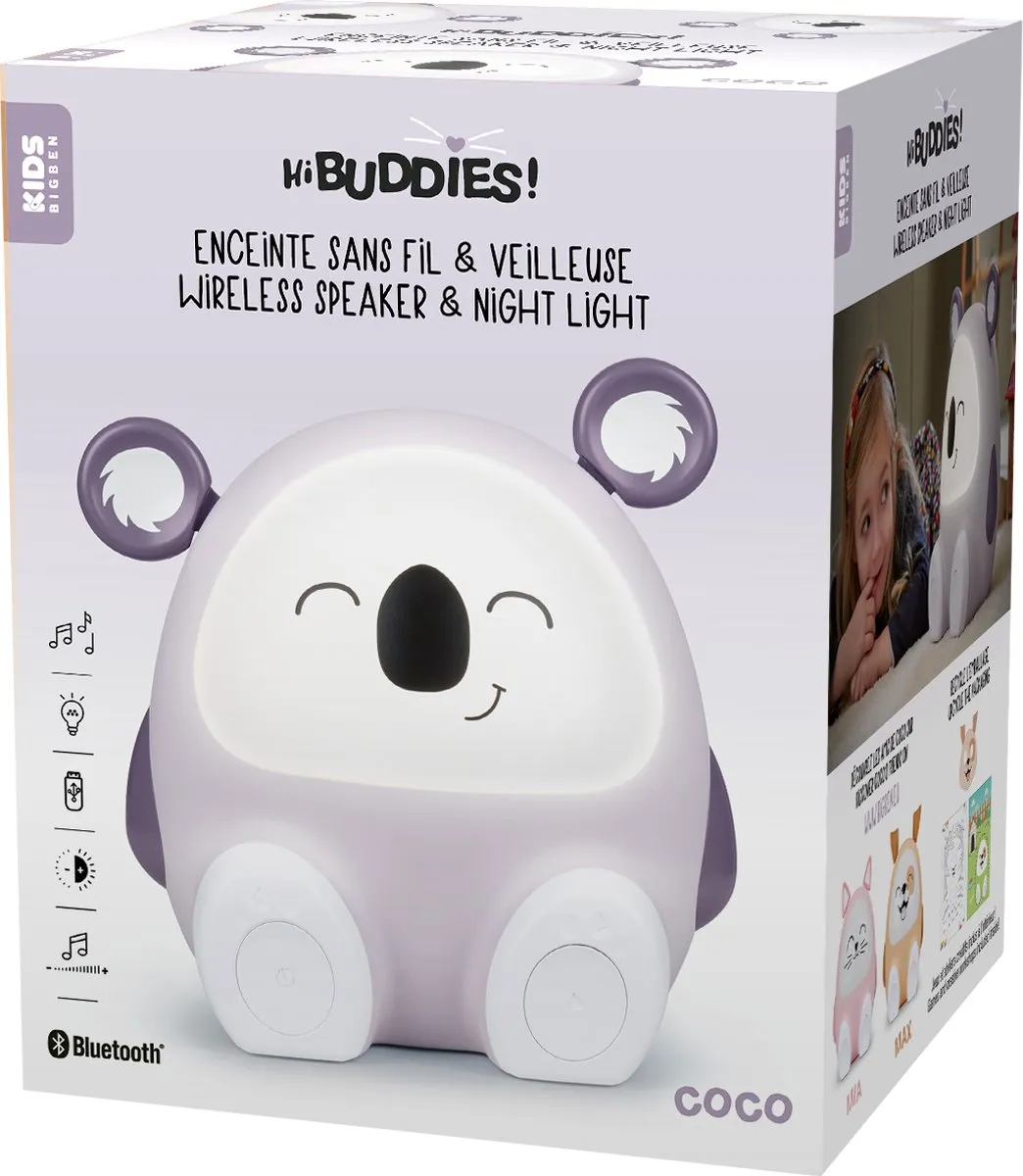 Bigben BTKIDS Bluetooth Speaker Coco de Koala - Nachtlamp Grijs - afbeelding 6 van 6