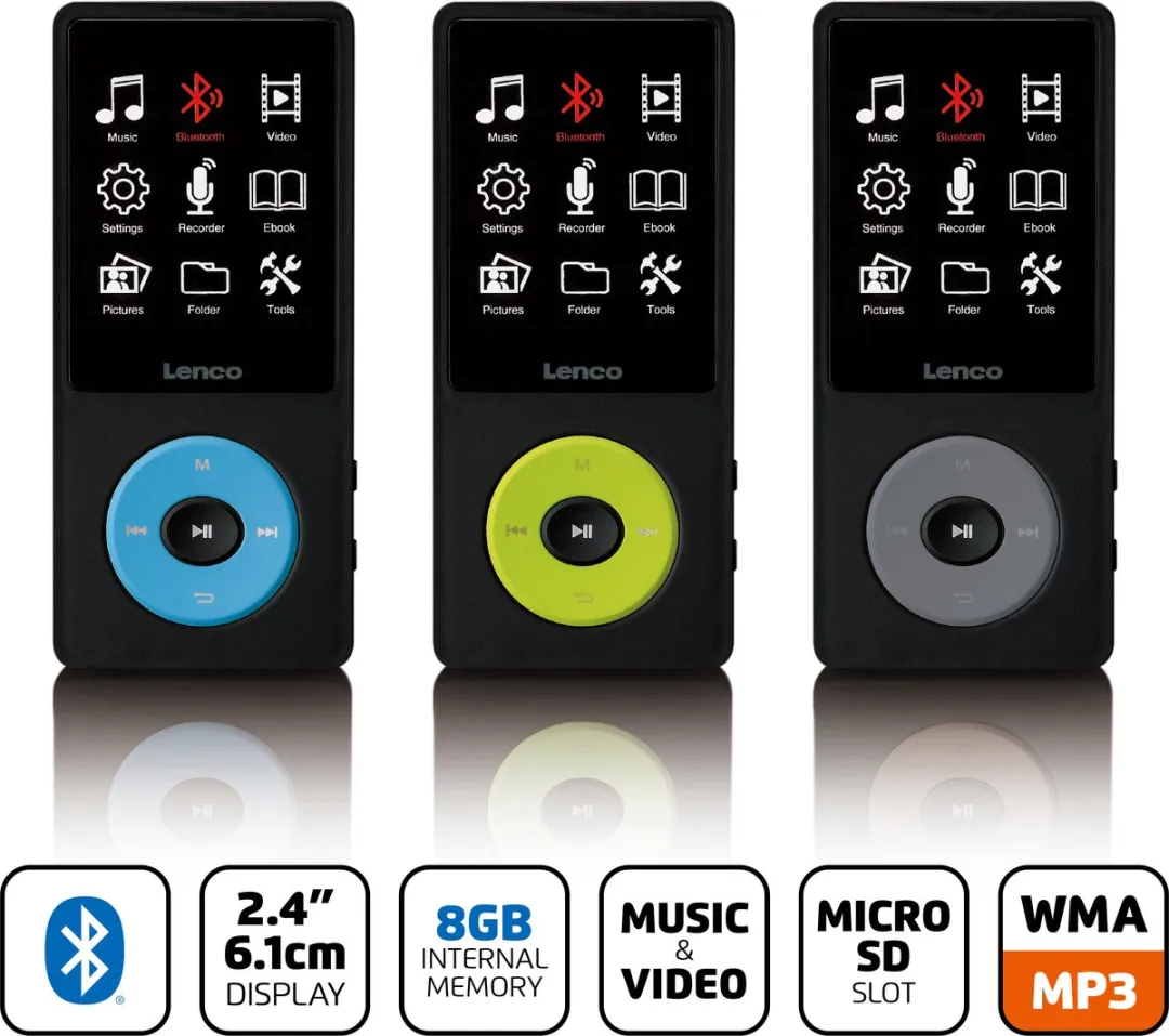 Lenco Xemio-860BK MP3/MP4-speler - 8GB - Zwart