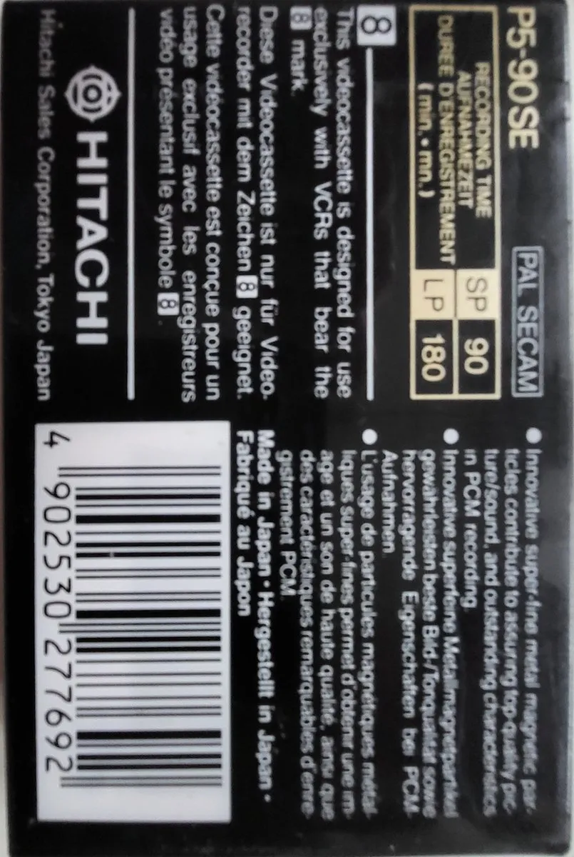 Hitachi MP P5-90 SE Videocassette - 8mm - Metal SE 90 - Multi