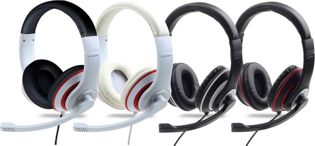 Gembird MHS-03-WTRDBK Stereo Headset met Microfoon - Wit