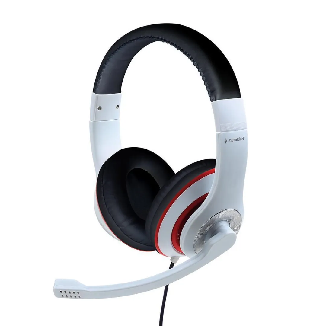 Gembird MHS-03-WTRDBK Stereo Headset met Microfoon