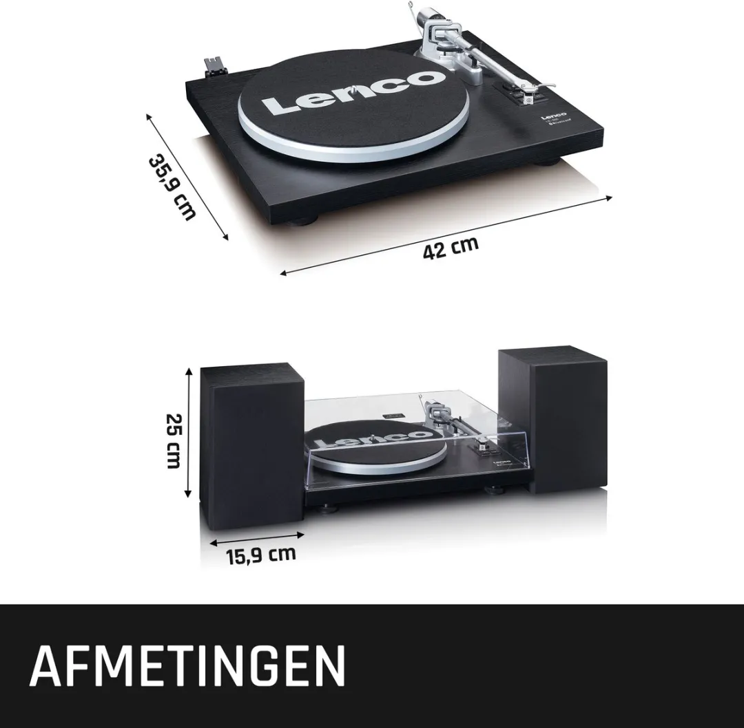 Lenco LS-500OK Platenspeler Bundel - Walnoot + Cleaning Kit
