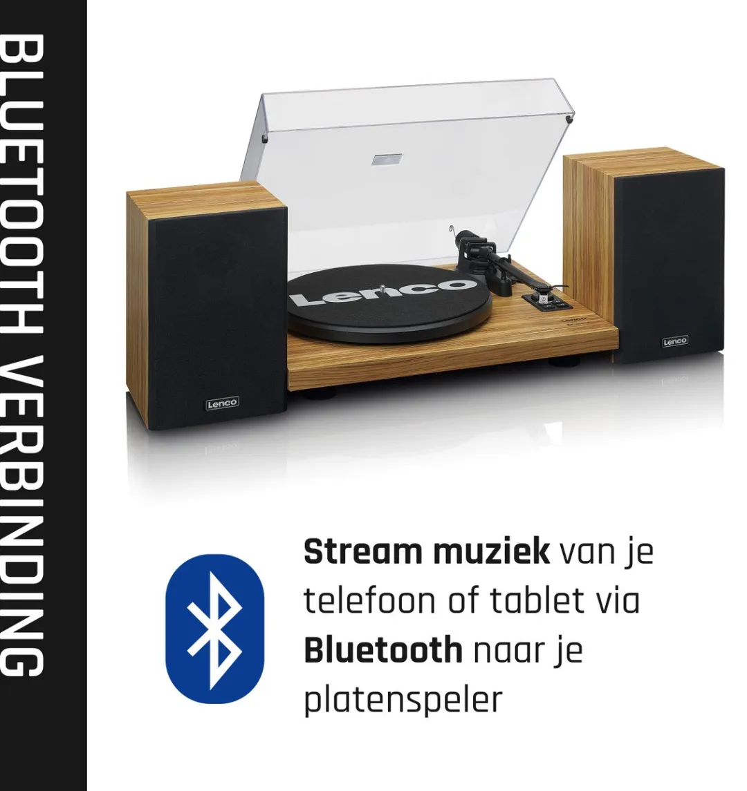 Lenco LS-500OK Platenspeler Bundel - Walnoot + Cleaning Kit