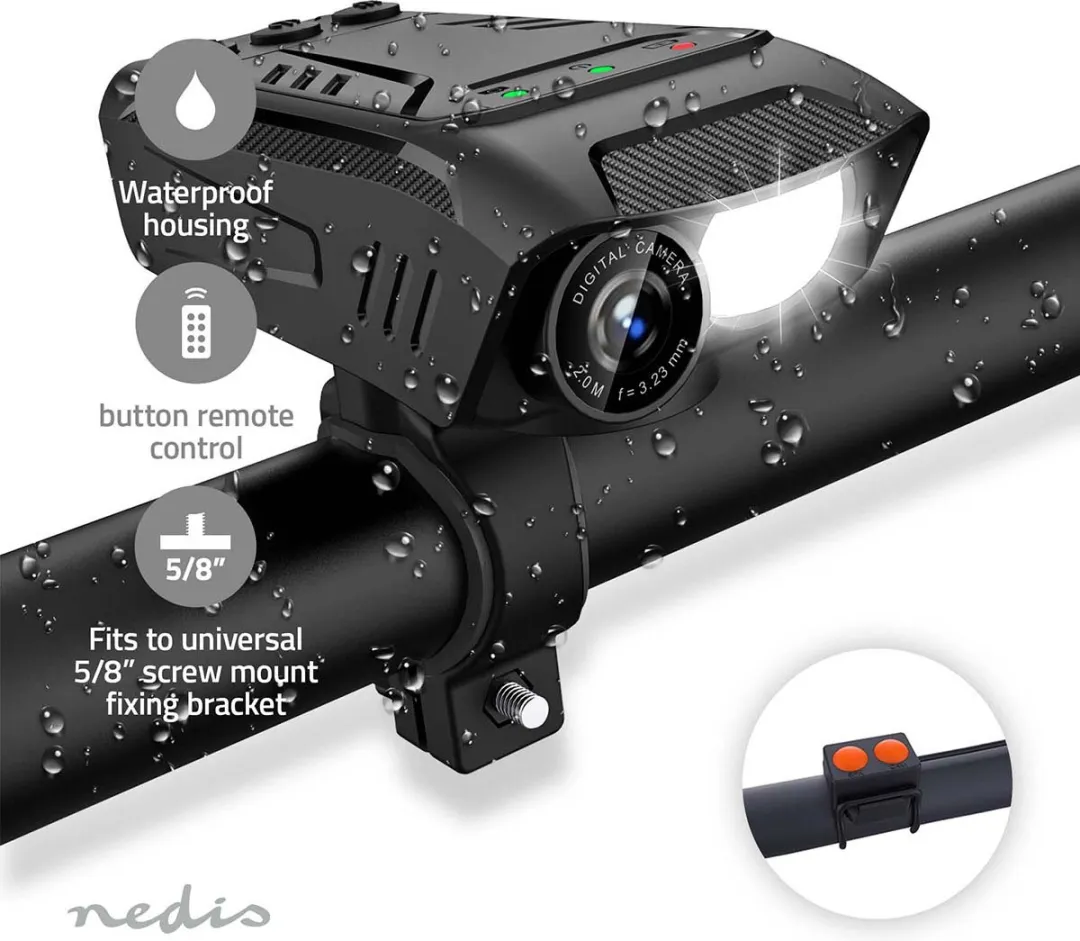 Nedis Fietscamera CCAM100BK 2MP - 1080p - 70° - Zwart