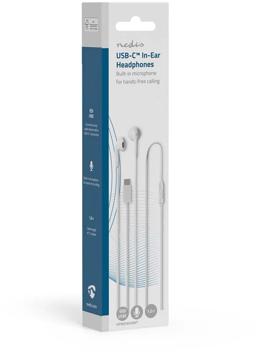 Nedis HPWD4024WT USB-C Koptelefoon - Wit