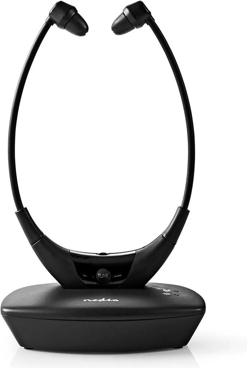 Nedis HPRF010BK Draadloze TV-Koptelefoon - RF 868 MHz - Zwart