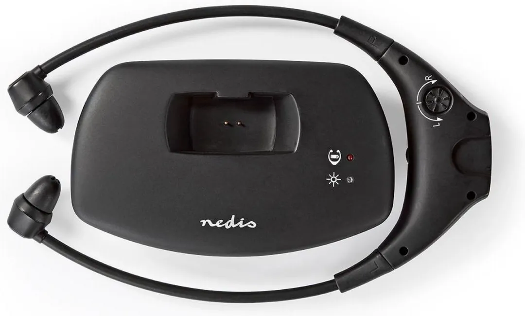 Nedis HPRF010BK Draadloze TV-Koptelefoon - RF 868 MHz - Zwart