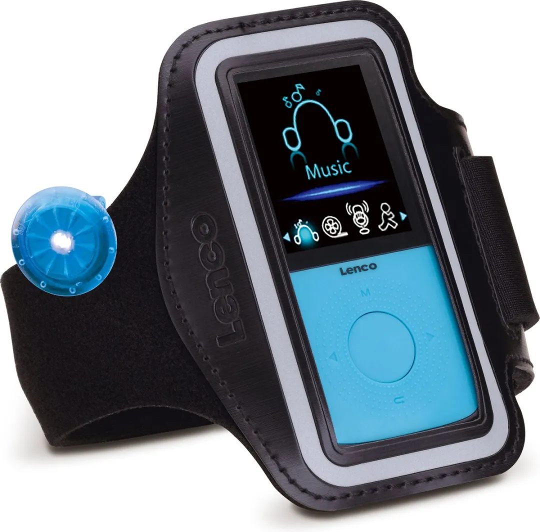 Lenco PODO-153BU MP3-Speler Stappenteller - 4GB - Blauw-Zwart
