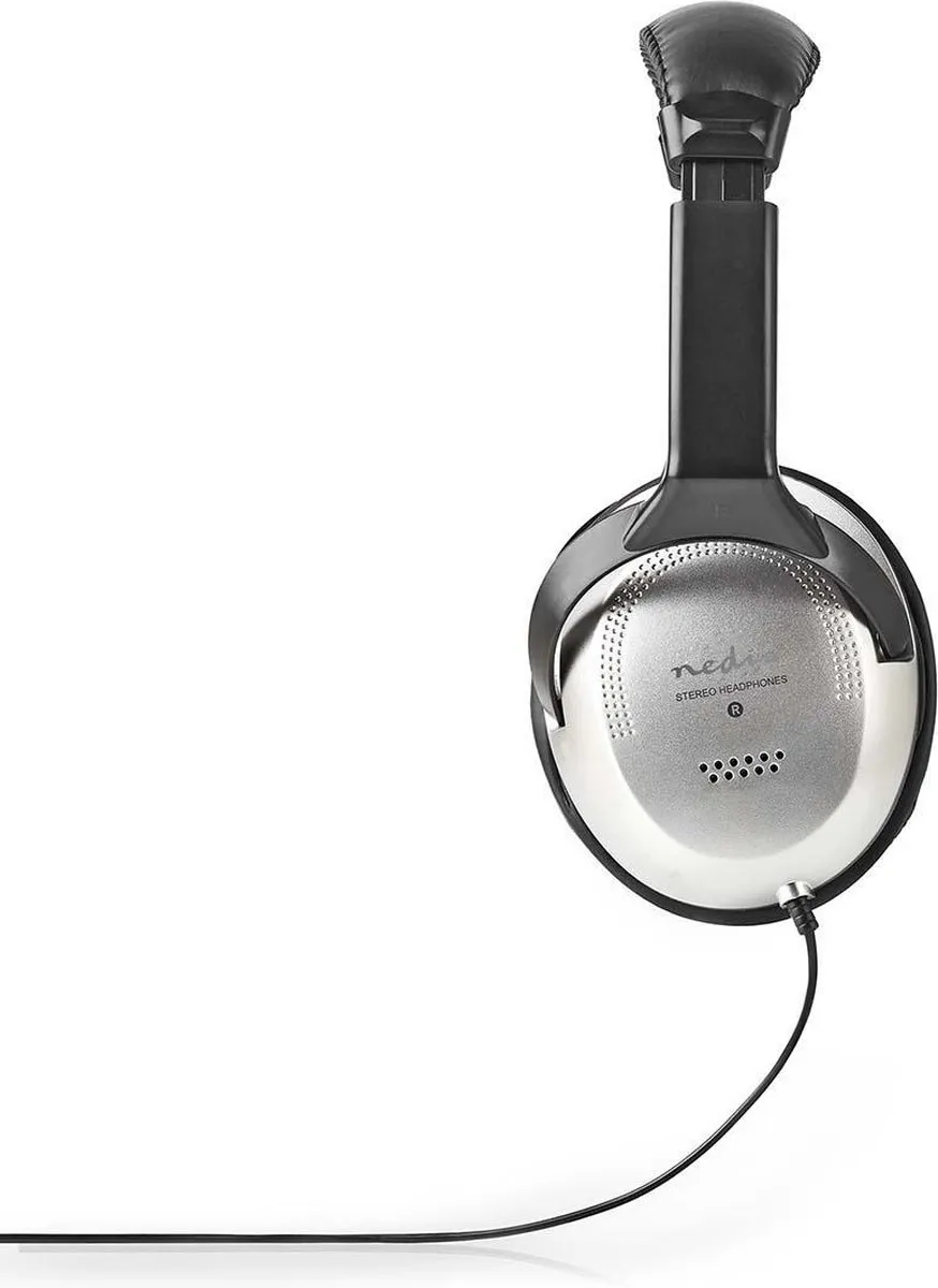 Nedis HPWD1200BK Over-ear Koptelefoon - 2.7m - Zilver/Zwart