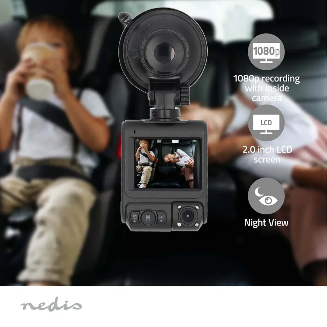 Nedis DCAM2024BK Dashcam 4K - 12MP - LCD - Zwart