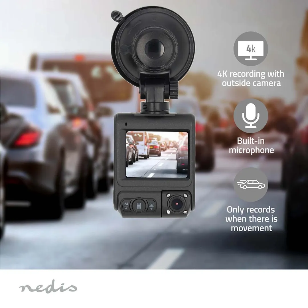Nedis DCAM2024BK Dashcam 4K - 12MP - LCD - Zwart
