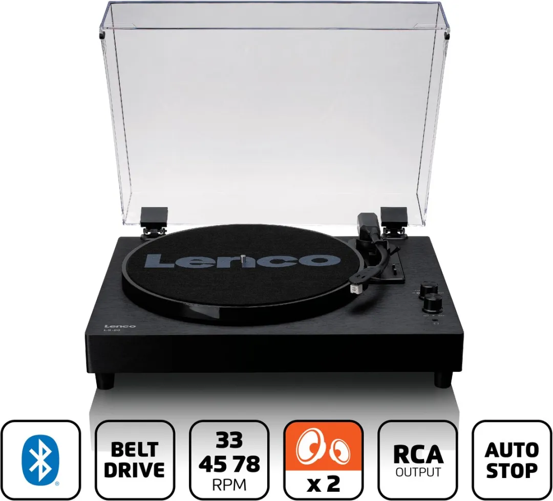 Lenco LS-60BK Platenspeler - Bluetooth - Zwart - afbeelding 6 van 6