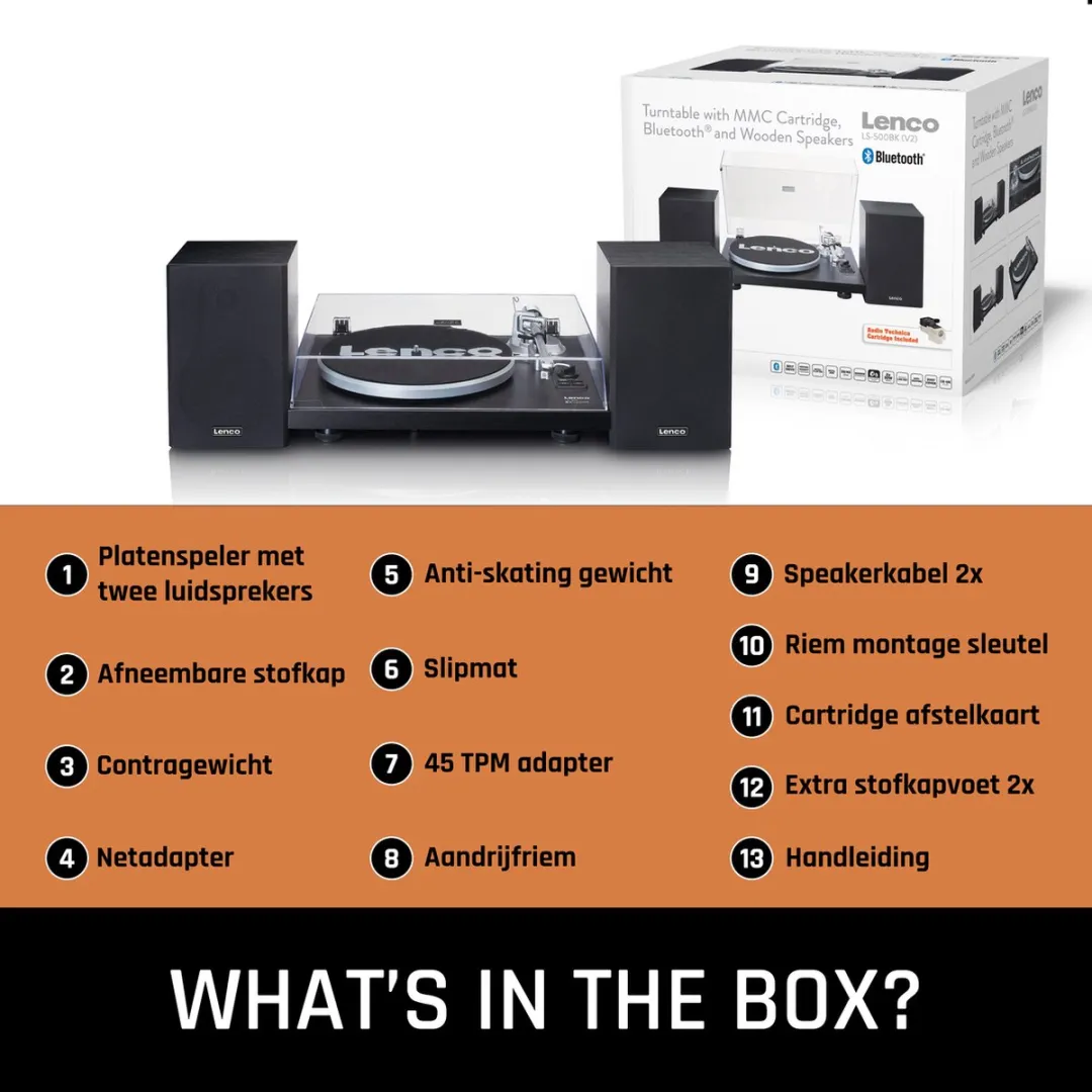 Lenco LS-500BK Platenspeler met Bluetooth - Zwart - afbeelding 6 van 6