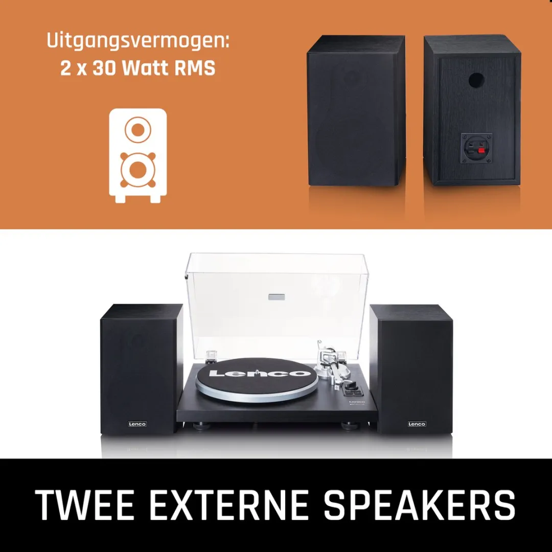 Lenco LS-500BK Platenspeler met Bluetooth - Zwart