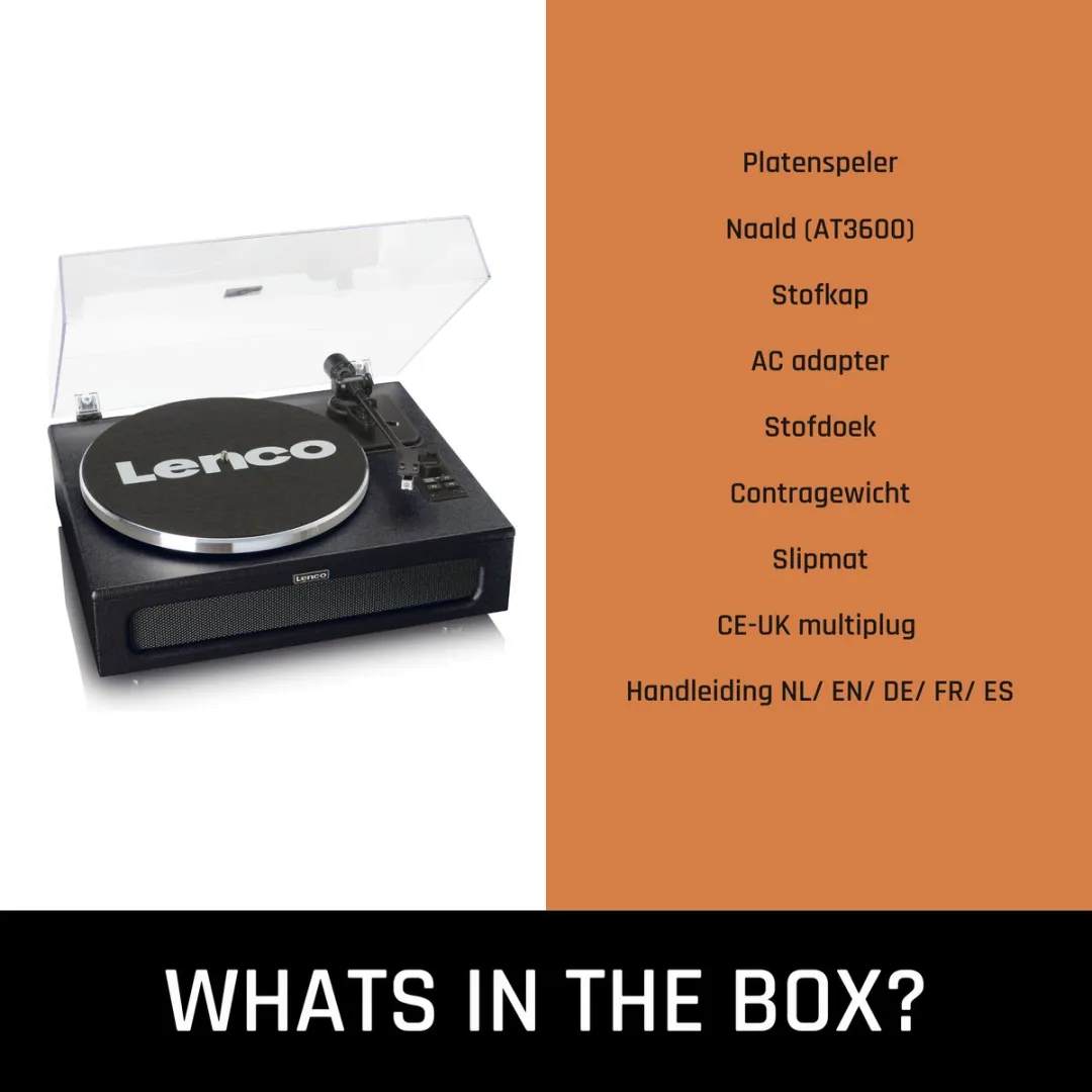 Lenco Platenspeler met Bluetooth - Vier ingebouwde Speakers 40W RMS - LS-430BK - Zwart