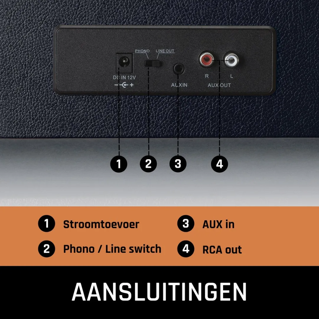 Lenco Platenspeler met Bluetooth - Vier ingebouwde Speakers 40W RMS - LS-430BK - Zwart