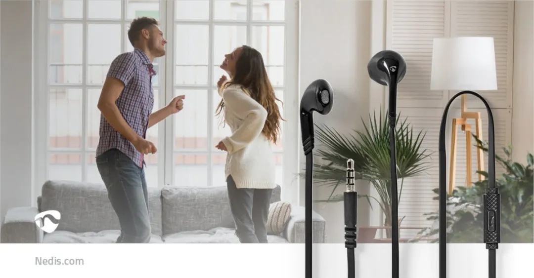 Nedis HPWD2021BK Bedrade Koptelefoon 1.2m - Zwart