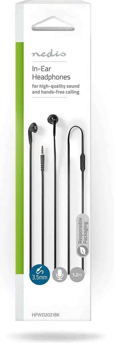 Nedis HPWD2021BK Bedrade Koptelefoon 1.2m - Zwart