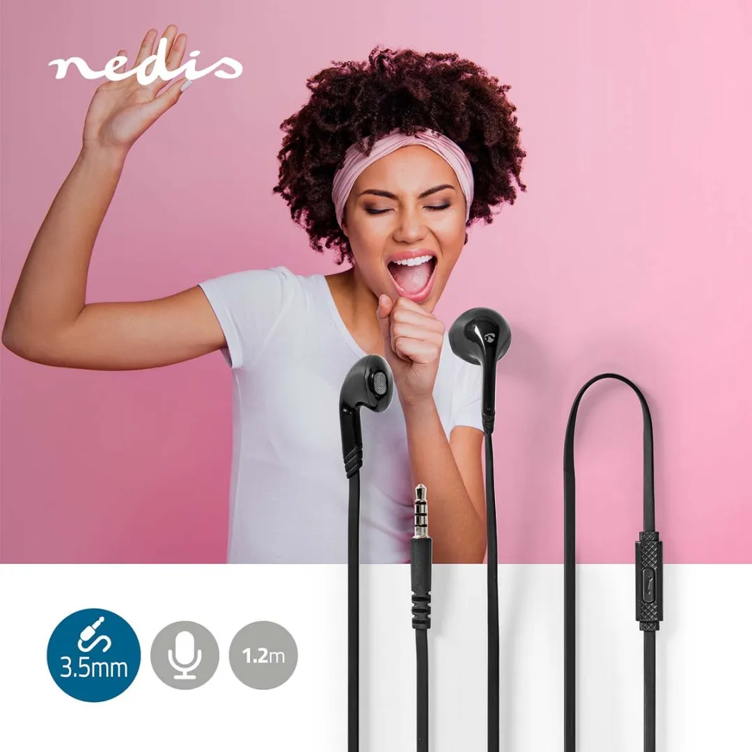 Nedis HPWD2021BK Bedrade Koptelefoon 1.2m - Zwart