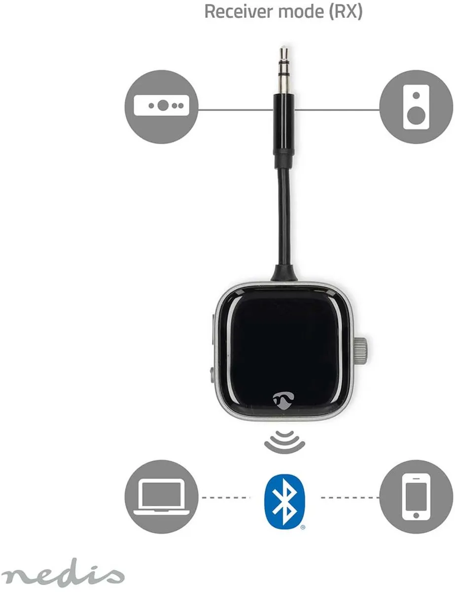 Nedis BTTC2550BK Bluetooth Zender/Ontvanger - 3.5mm - Zwart