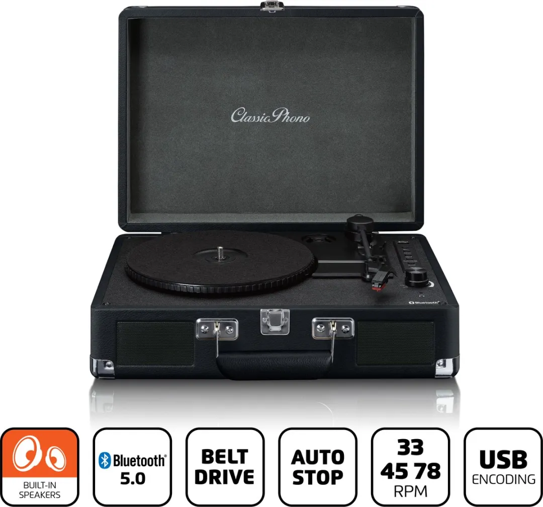 Lenco TT-115BK Classic Phono Platenspeler - Bluetooth - Zwart