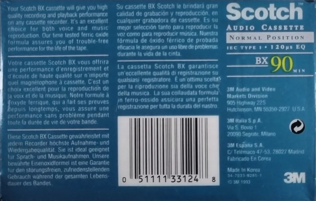 3M Scotch BX90 Cassettebandje - Grijs - afbeelding 2 van 2