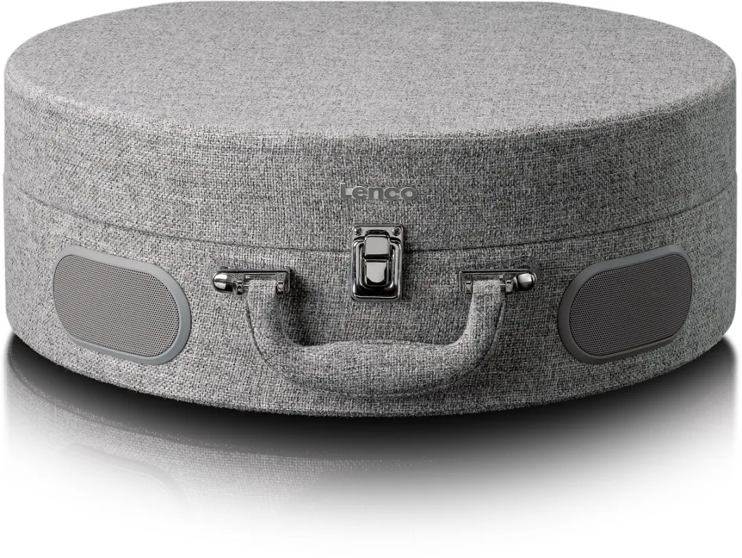 Lenco Retro Platenspeler - Koffer Platenspeler met ingebouwde Speakers - Bluetooth en AT3600L cartridge - LS-66GY - Grijs
