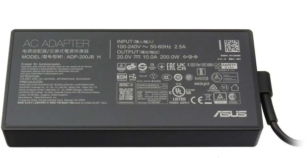 ASUS 0A001-01120500 Oplader 200W - Zwart