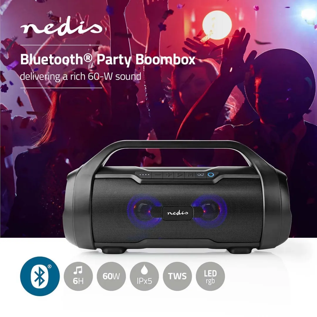 Nedis SPBB310BK Bluetooth Speaker - 40W - Zwart