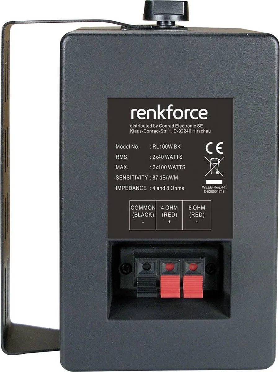 Renkforce RL100W Boekenplankluidspreker - 100W - Zwart
