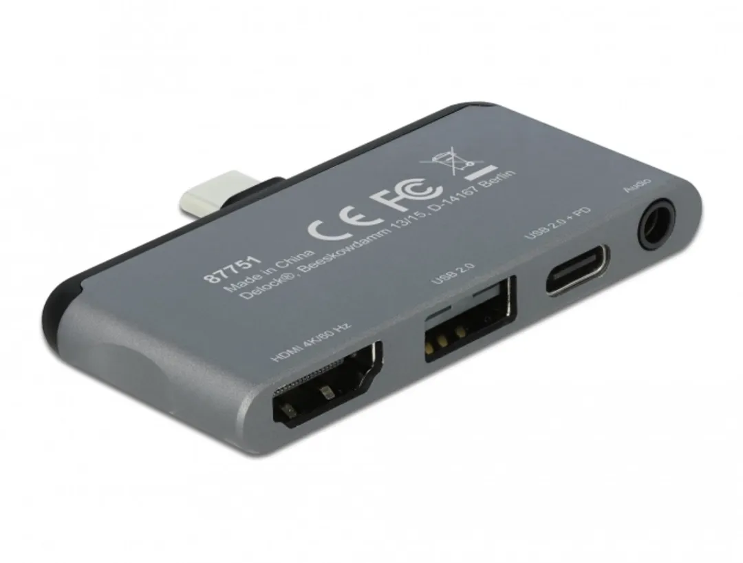 Delock 87751 Mini Docking Station - iPad Pro/Mobiel - 4K 60Hz - Grijs