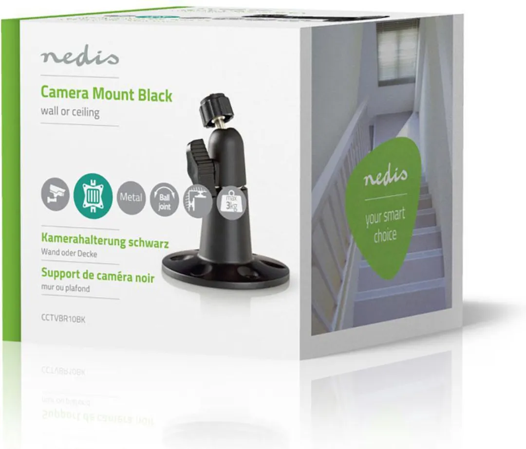 Nedis CCTVBR10BK Camera Bevestiging - 90° - 3 kg - Zwart