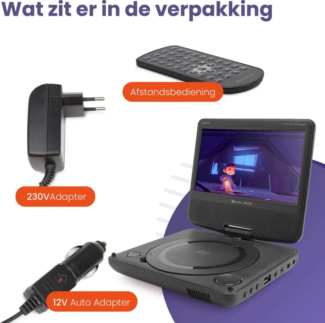 Caliber MPD107 Draagbare DVD-speler 7 Inch - Zwart