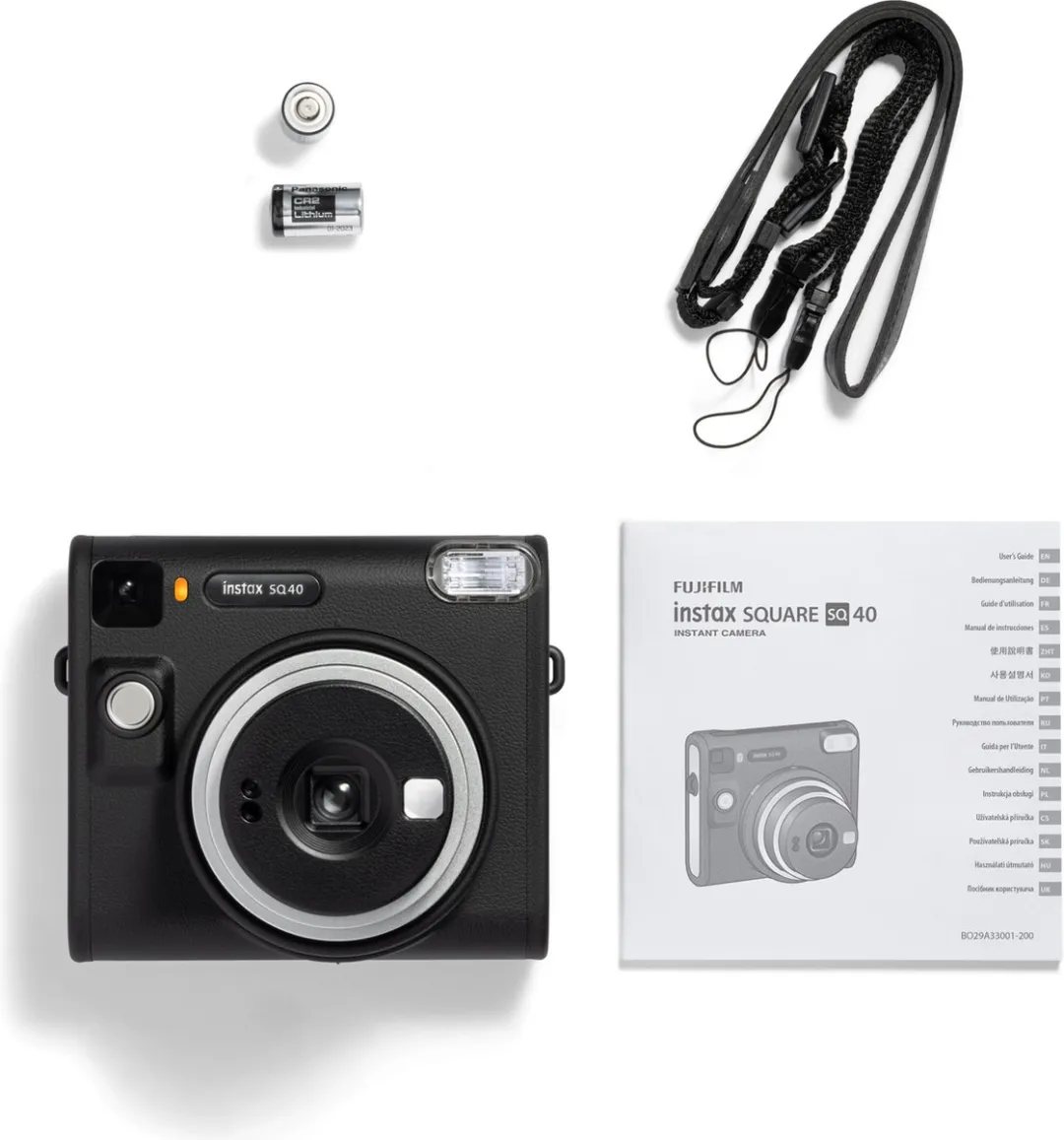 FUJIFILM instax SQUARE SQ40 Instant Camera - Zwart