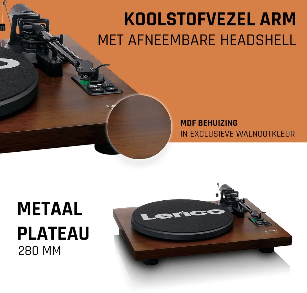 Lenco LS-600WA Platenspeler met Bluetooth - Bruin - afbeelding 6 van 6
