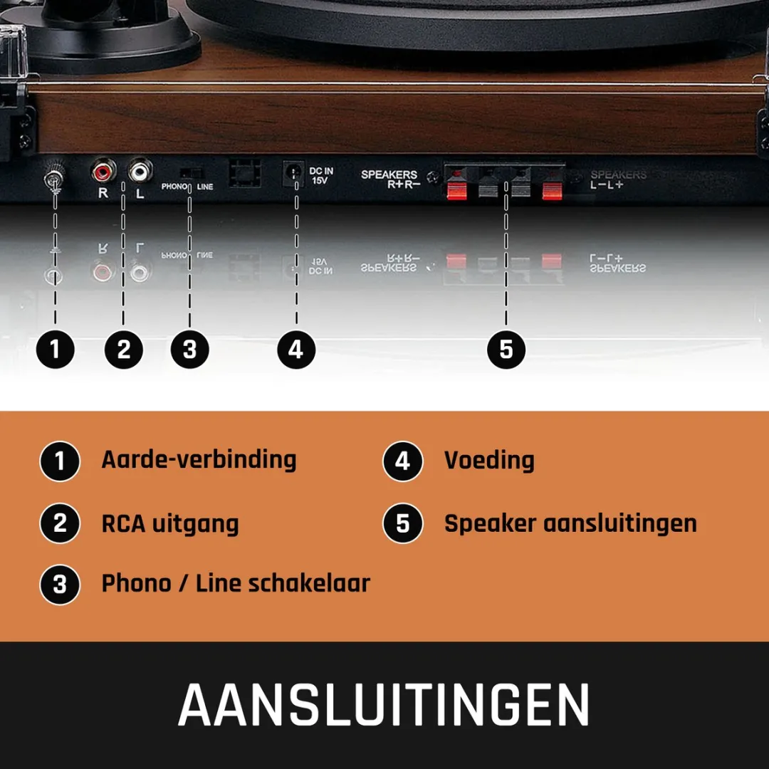 Lenco LS-600WA Platenspeler met Bluetooth - Bruin