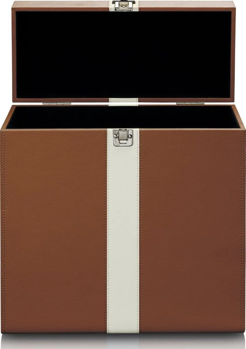 Lenco TTA-301BNWH Platenkoffer - 30 LP's - Bruin-Wit
