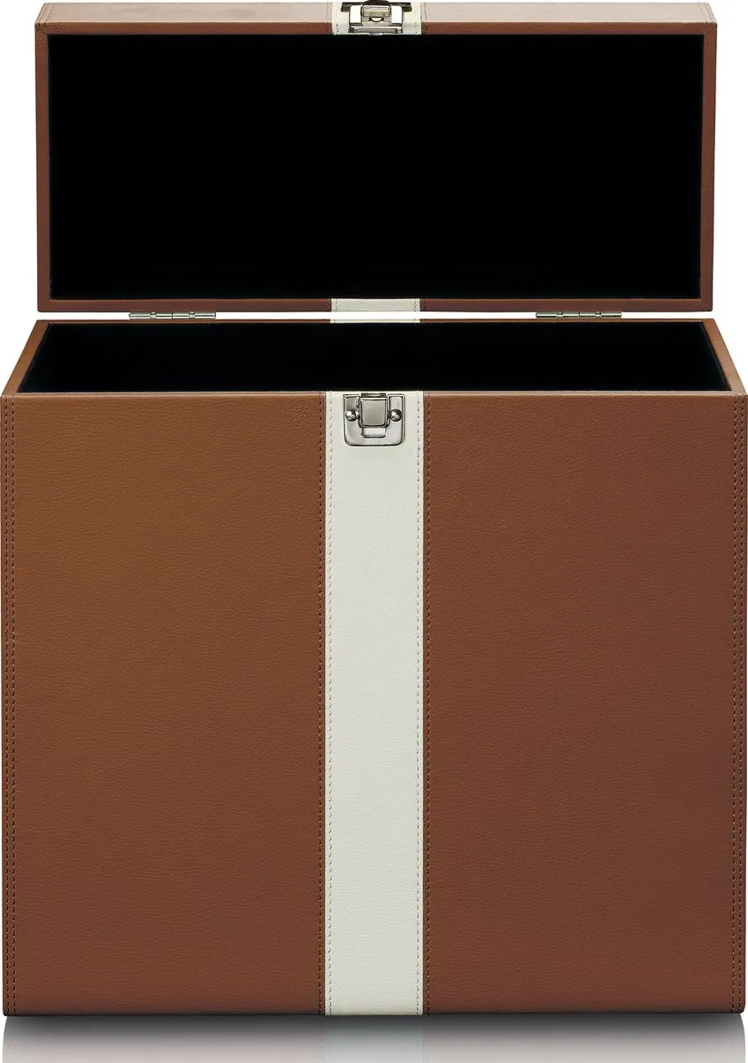 Lenco TTA-301BNWH Platenkoffer - 30 LP's - Bruin-Wit