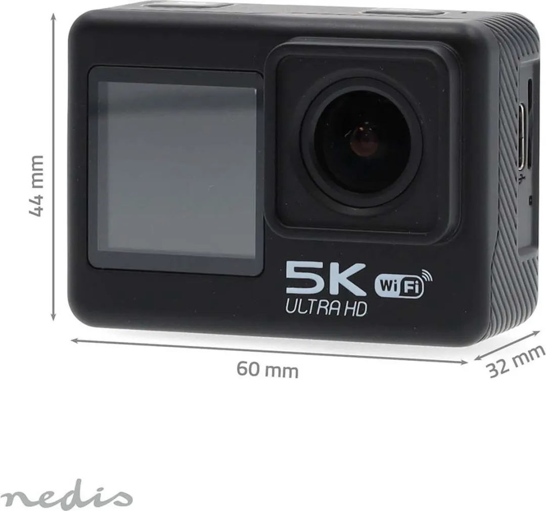 Nedis ACAM71BK Action Camera 5K - 16MP - Zwart