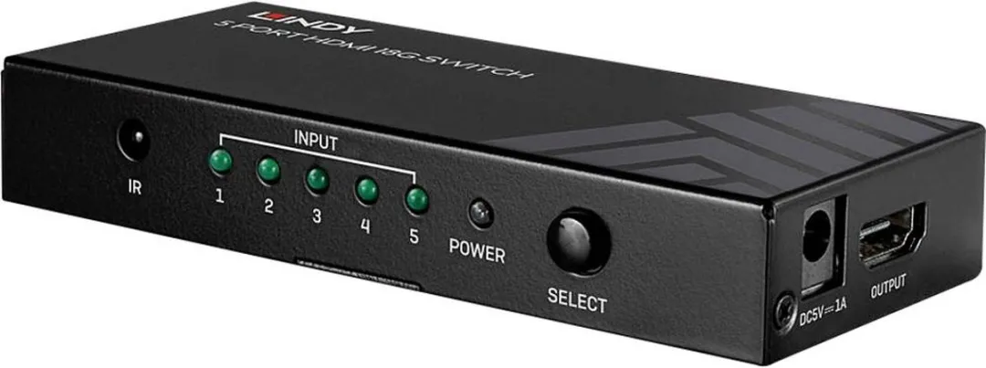Lindy 5-poorts HDMI 18G Switch 38233 - Zwart