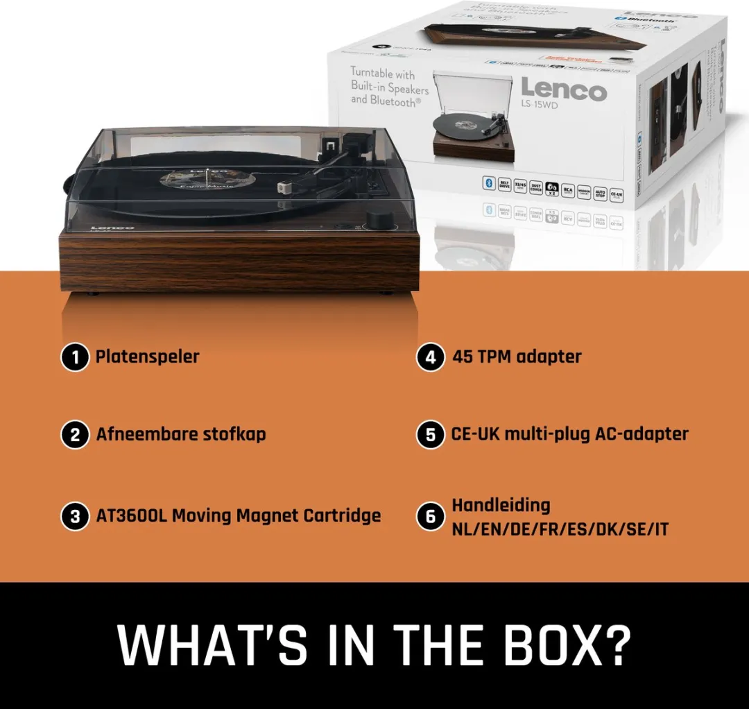 Lenco LS-15WD Platenspeler - Bluetooth - Hout - afbeelding 6 van 6