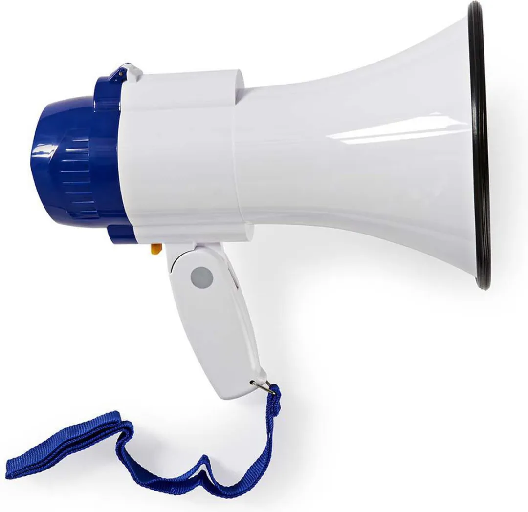 Nedis Megafoon Blauw/Wit - 250m Bereik 115dB