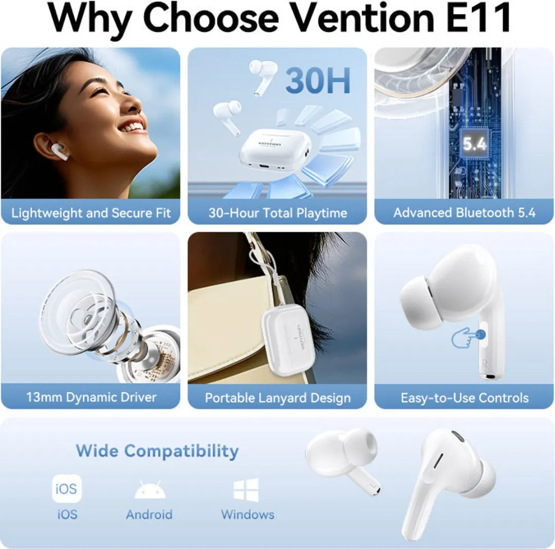 Vention Echo Lite E11 TWS Hoofdtelefoon - Zwart