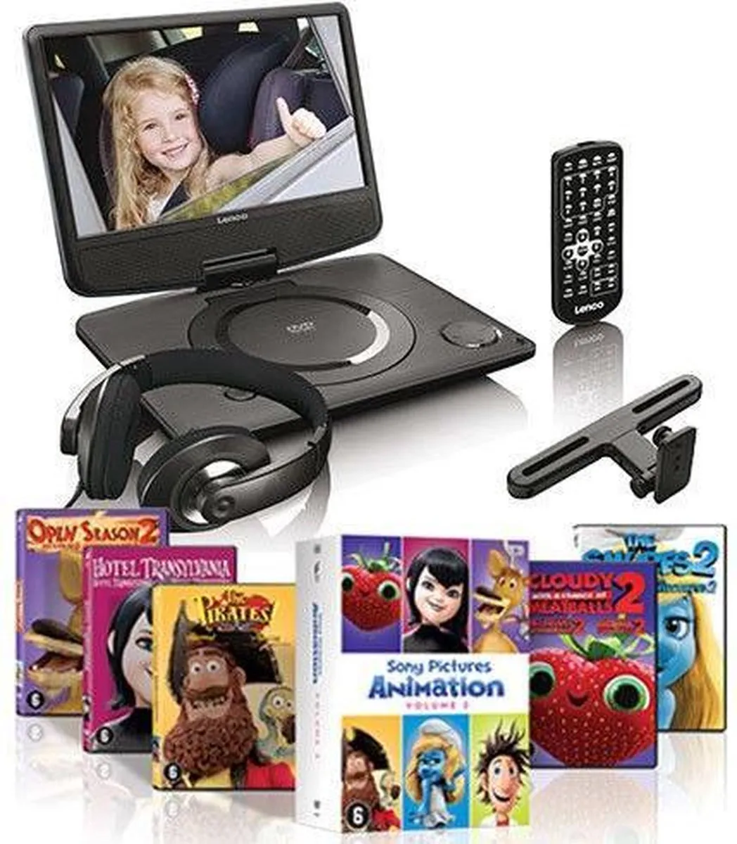 Lenco DVP-9331 Portable DVD-speler 9 inch - Zwart