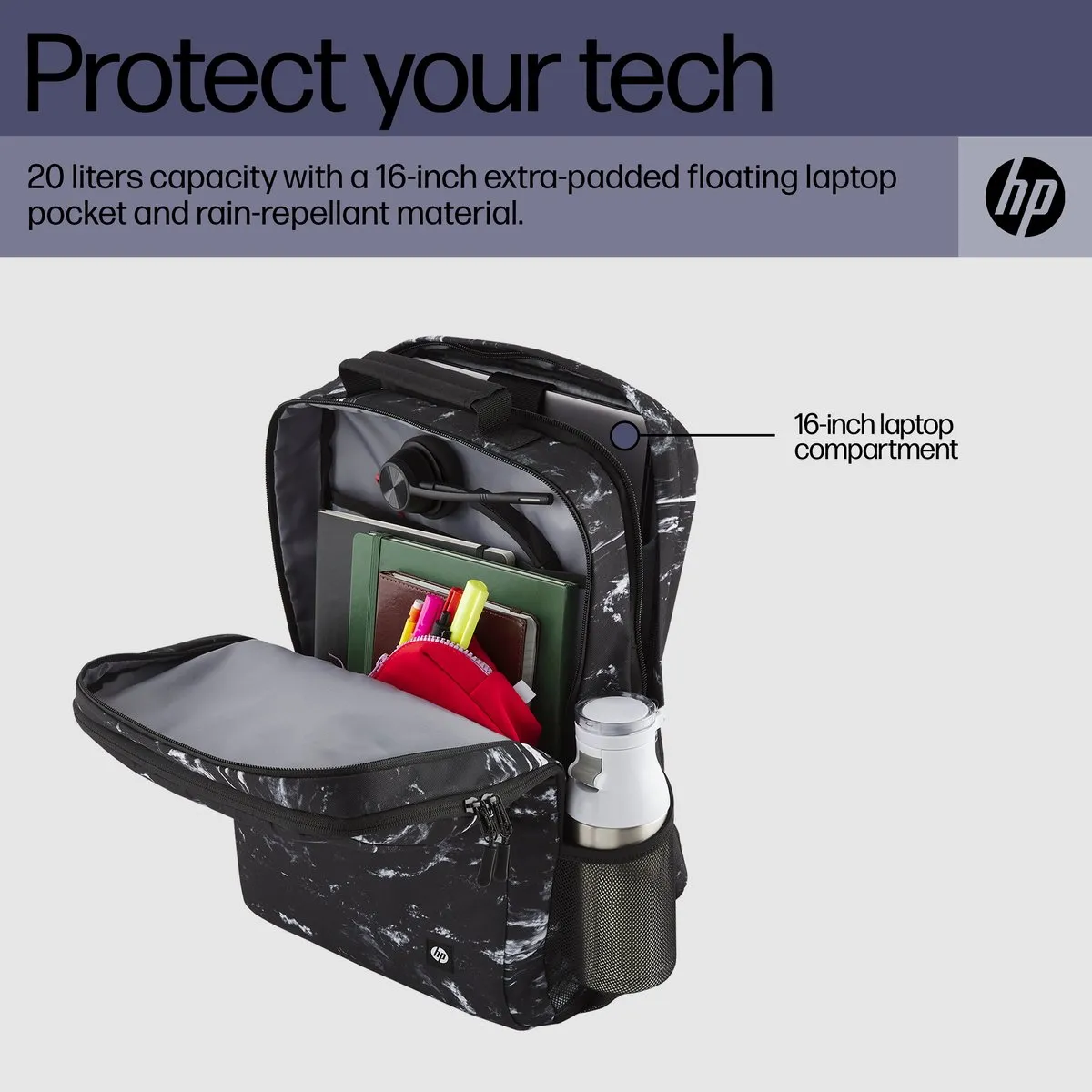 HP Campus XL Backpack 7J592AA - 16 inch - Zwart