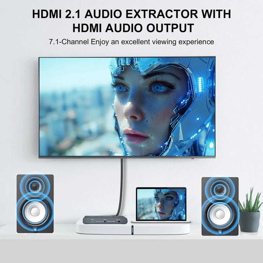 NÖRDIC SGM-255 HDMI Audio Extractor 8K60Hz - Zwart