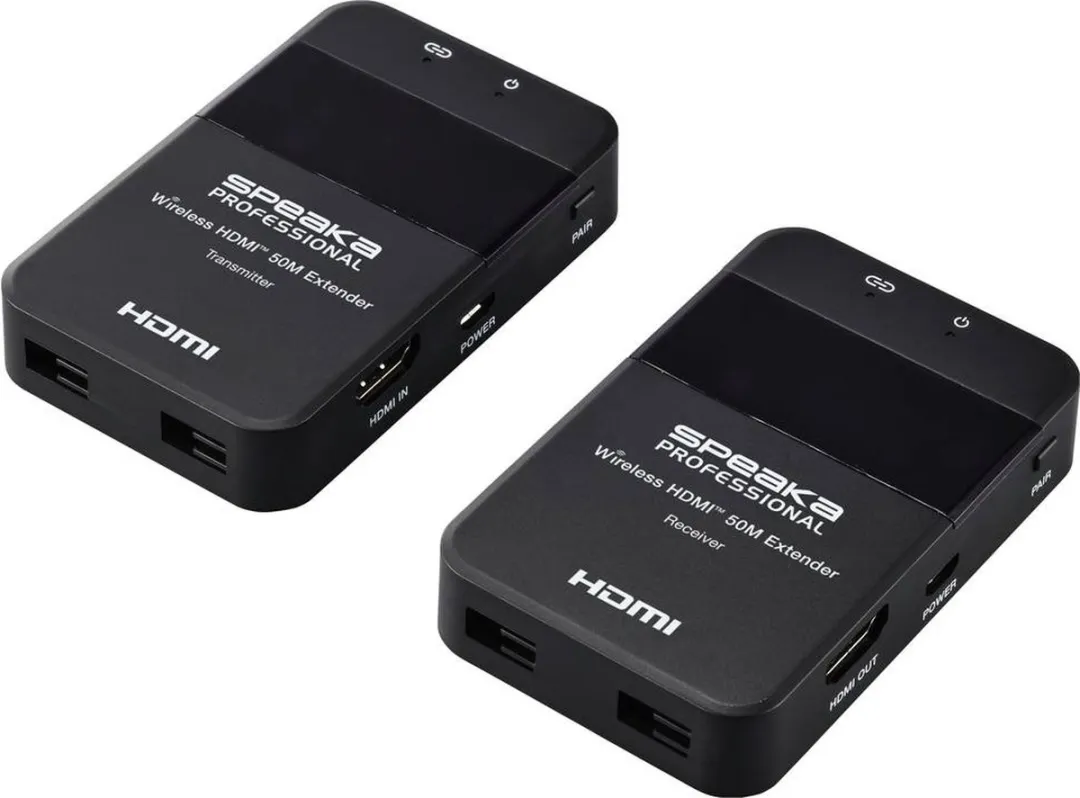 SpeaKa Professional SP-HDE-320 Draadloze HDMI-set 50m 5GHz 1080p - Zwart