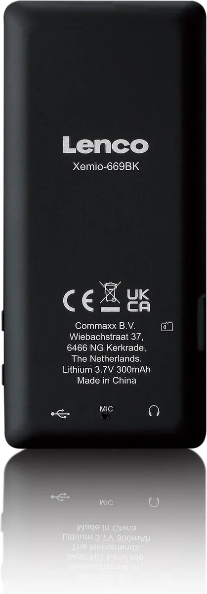 Lenco Xemio-669BK MP3/MP4-speler 8GB - Zwart