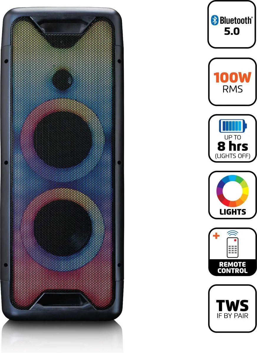 Lenco PA-200BK Bluetooth Party Speaker - 100W - Zwart
