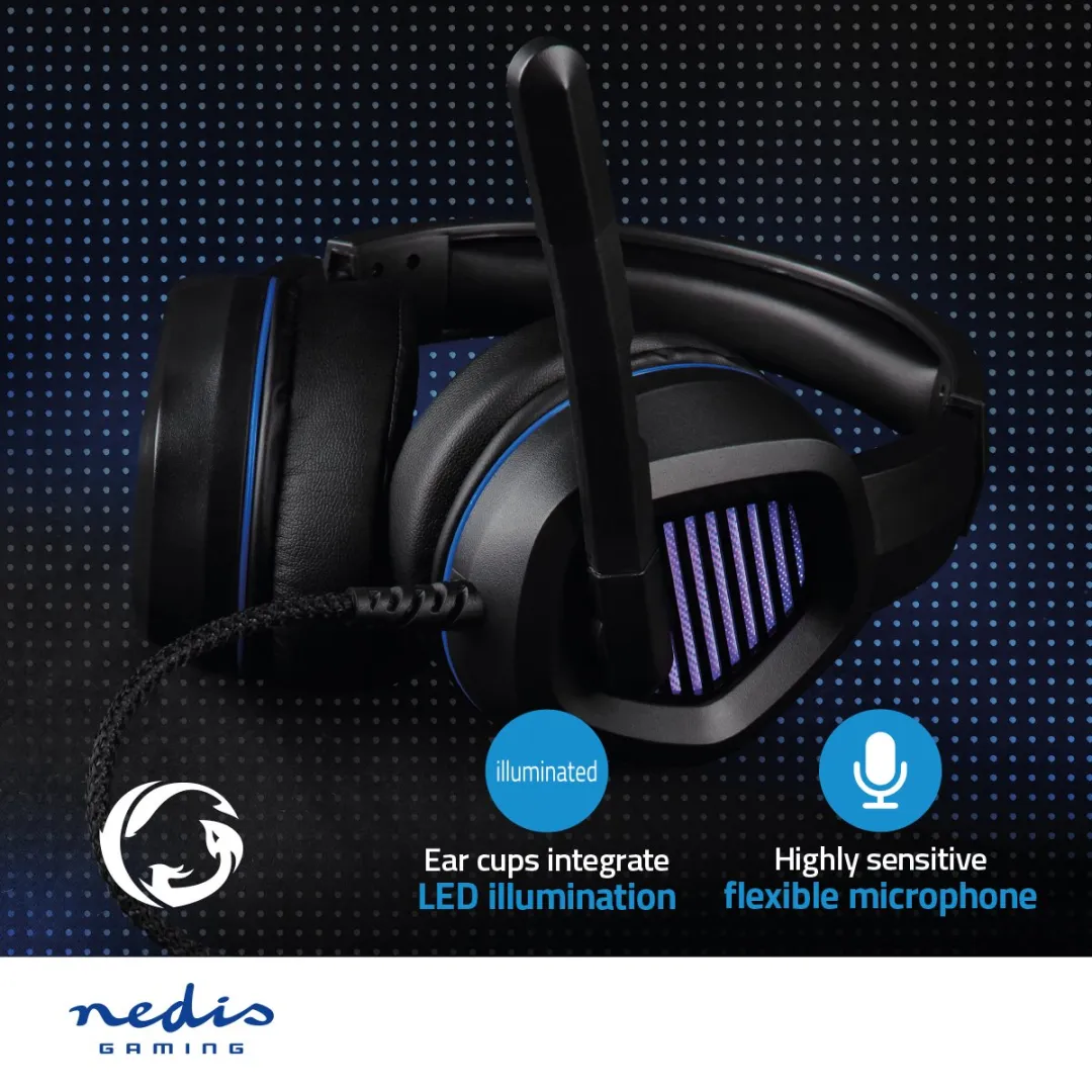 Nedis GHST410BK Gaming Headset - Over-Ear - USB - Zwart